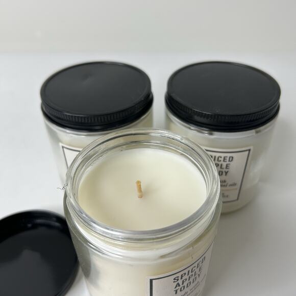Bath & Body Works Candles Spiced Apple Toddy 7oz Essential Oils Lot Of 3 - Picture 4 of 5